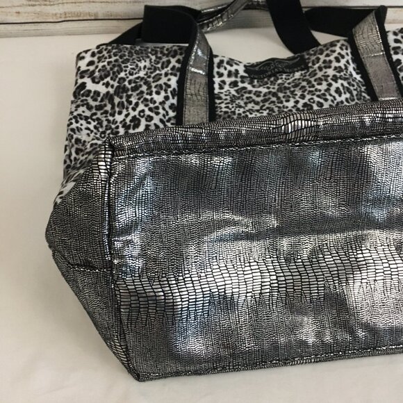Victoria's Secret Leopard Metallic Large Cloth Tote Bag - Picture 5 of 14